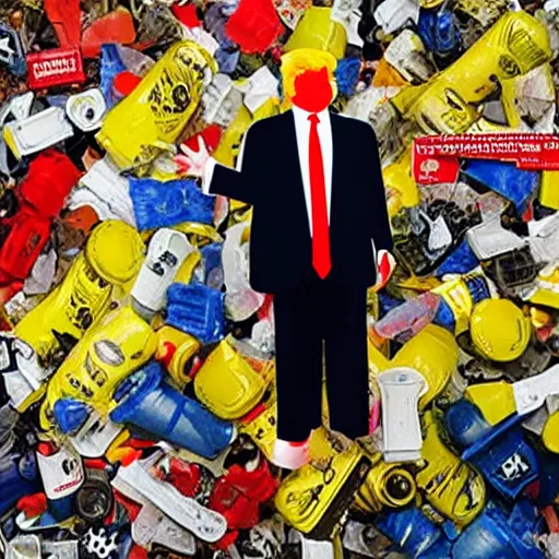 Image similar to donald trump made out of trash