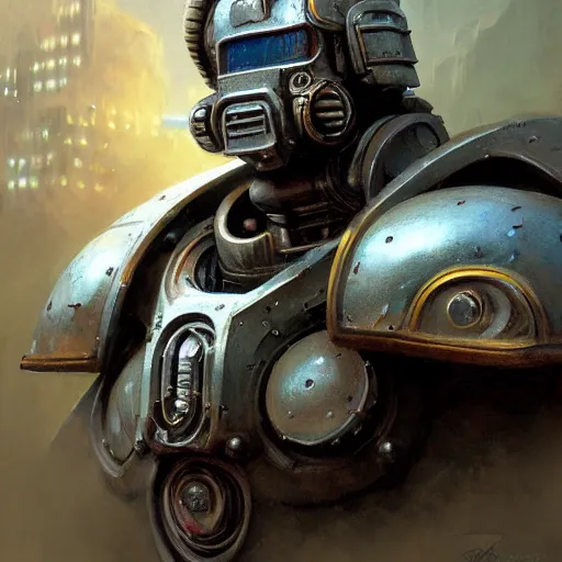 Prompt: wearing warhammer 4 0 0 0 0 emperor armor realistic anthropomorphic car scifi cyberpunk, visible face and full body portrait art by donato giancola and greg rutkowski, vintage retro scifi, realistic face, digital art, trending on artstation, symmetry