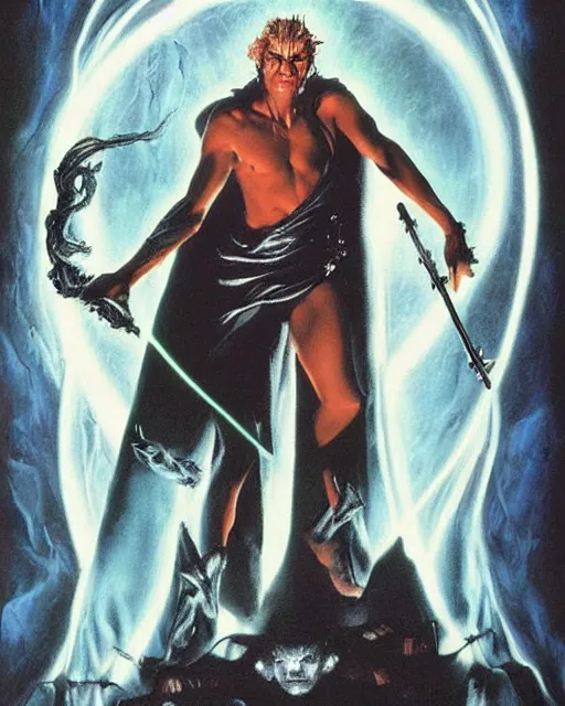 Image similar to hades, lightning, airbrush, drew struzan illustration art, key art, movie poster