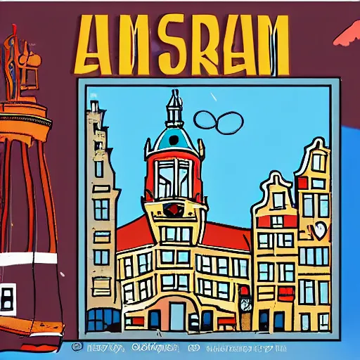 Prompt: amsterdam in the style of herge