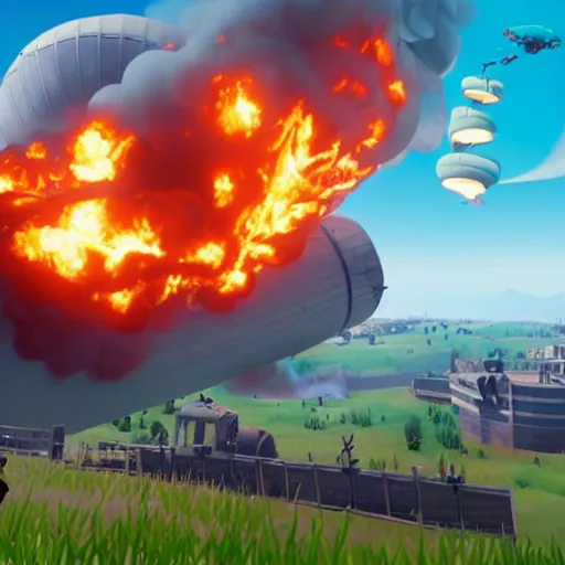 Image similar to hindenburg disaster in fortnite