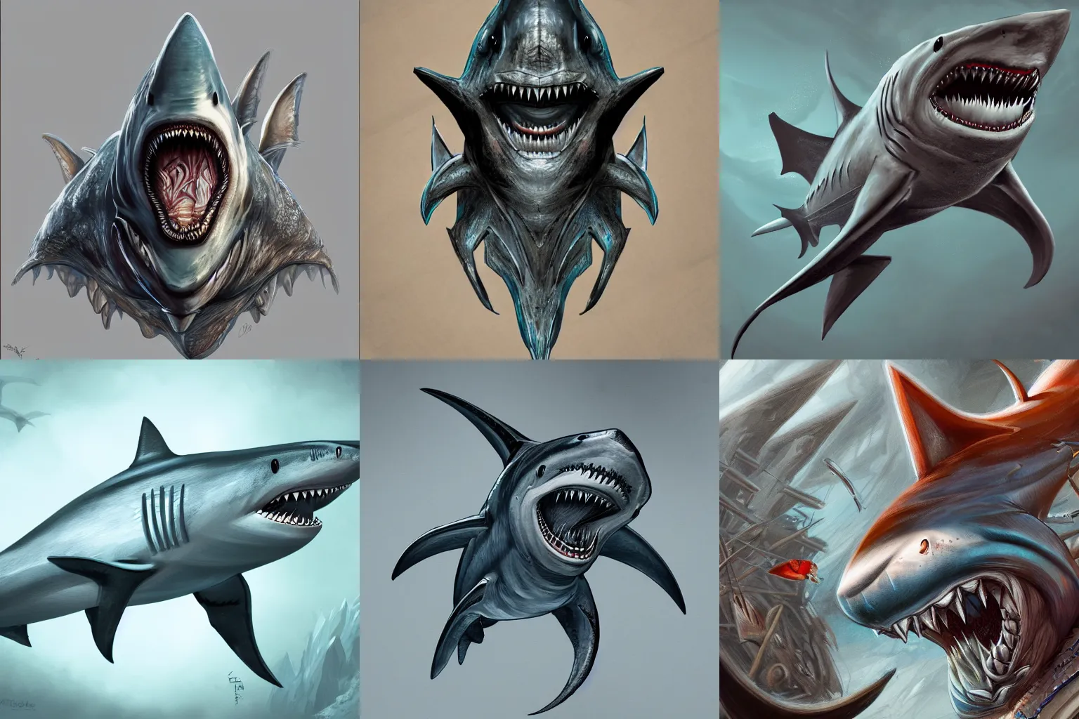 Prompt: anthropomorphic humanoid shark, D&D, fantasy,intricate, elegant, highly detailed, digital painting, artstation, concept art, smooth, sharp focus, illustration,