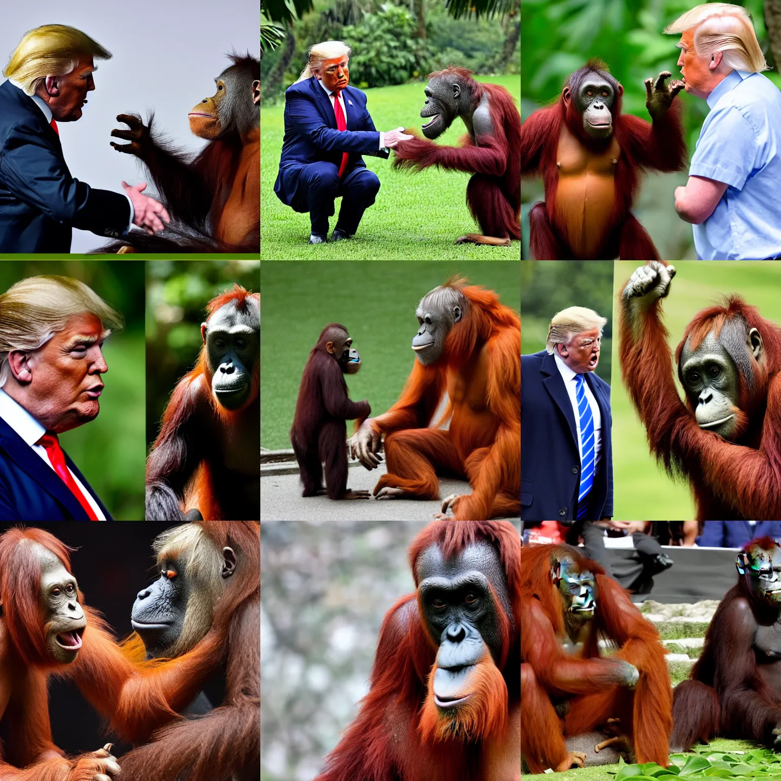 Trump Debating With An Orangutan, Detailed, Realistic, 