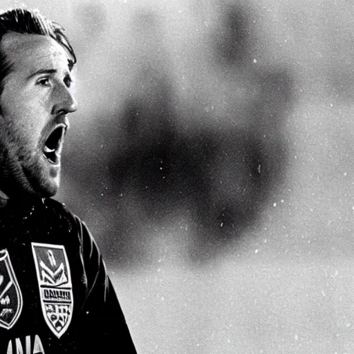 Prompt: movie still of harry kane in the thing (1982),