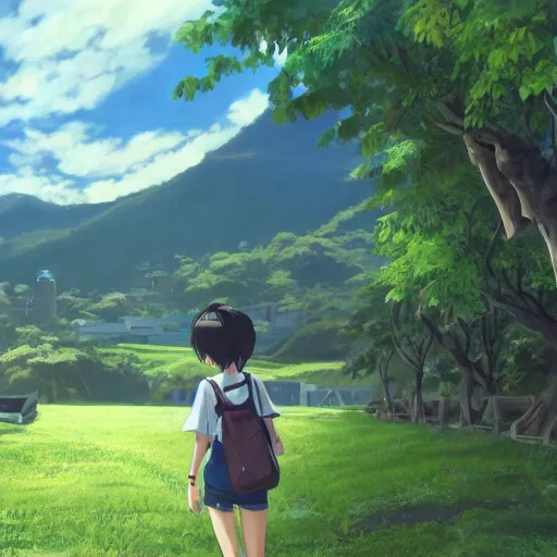 Image similar to Universidad del Quindio, Artwork by Makoto Shinkai, 8k, official media, wallpaper, hd