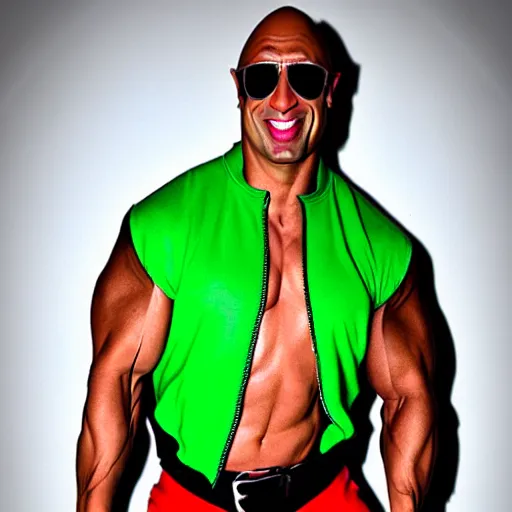Prompt: Dwayne the rock dressed in medievel clothing