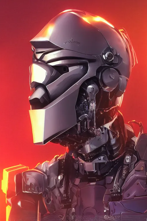 Image similar to cyber cyborg ninja mask helmet metal gear solid artic suit swat commando, global illumination ray tracing hdr fanart arstation by sung choi and eric pfeiffer and gabriel garza and casper konefal, a spectacular view cinematic rays of sunlight comic book illustration, by john kirby