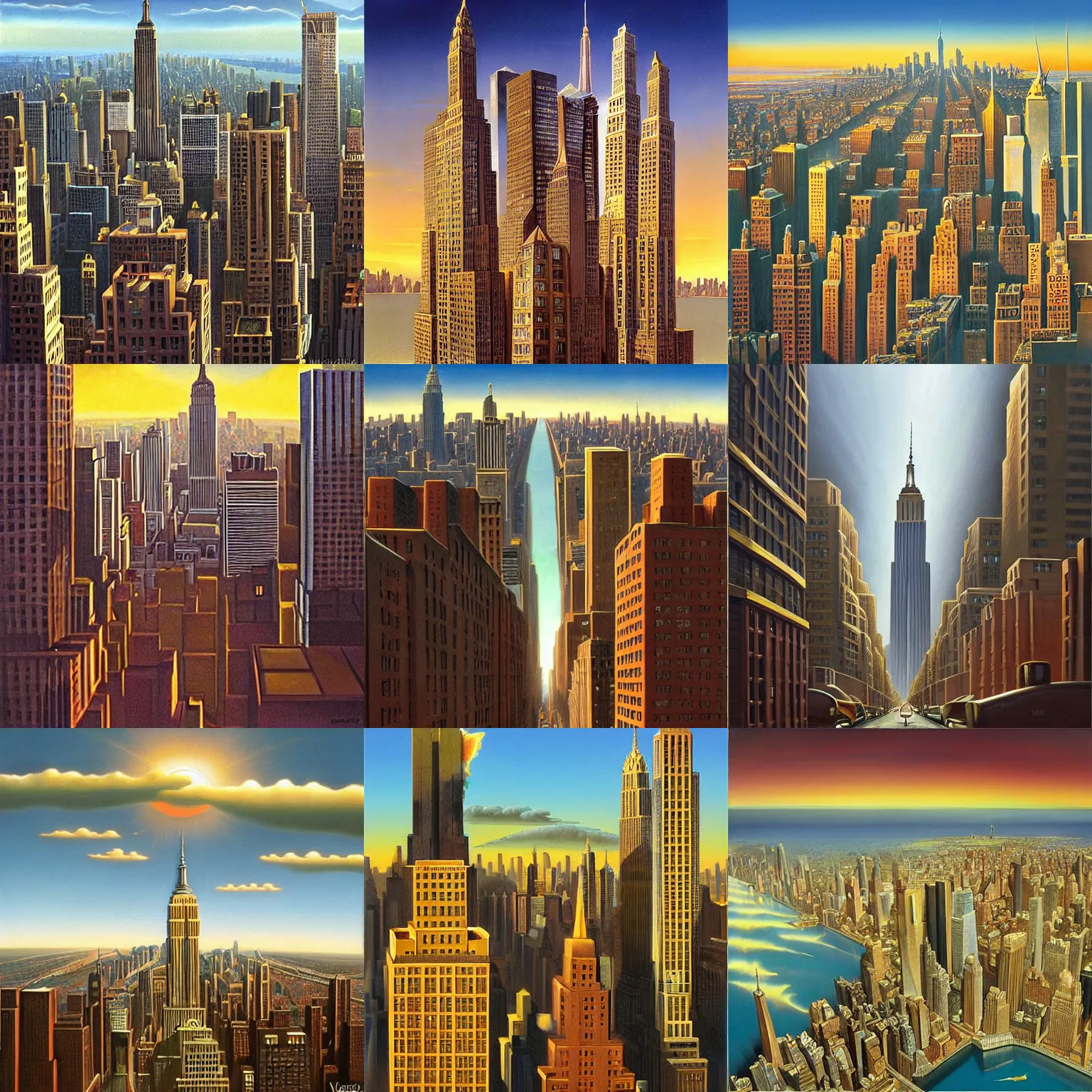 Prompt: new york city by vladimir kush