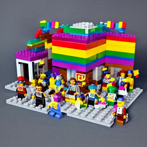 Image similar to pride parade lego set