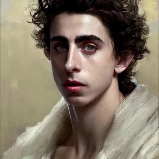 Image similar to detailed realistic cinematic wide shot of beautiful attractive muscular timothee chalamet black beard white hair military clothes slim face symettrical face clean skin black eyes black robe smooth, sharp focus, ultra realistic, spring light, painting by gaston bussiere, craig mullins, j. c. leyendecker