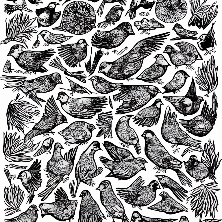 Image similar to pigeon tattoo graphic design flash sheet,