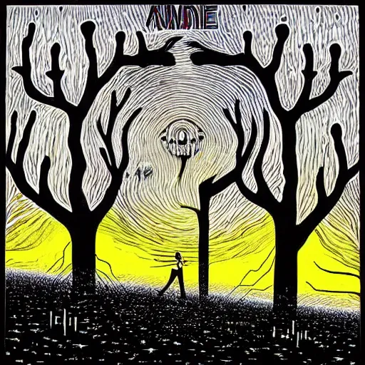 Image similar to You\'ve been dreamin\' Come with me I\'ll help you wake up, radiohead album art cover, by Stanley Donwood