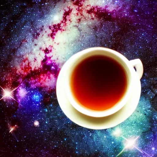 Prompt: galaxy in a tea cup, tea cup photography, galaxy, Milky Way galaxy, white background, galaxy in a cup, 8k