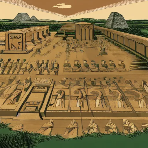 Prompt: illustration of an ancient egyptian necropolis