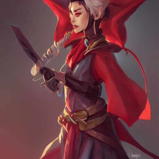 Prompt: Goblin Girl Dnd Character, cleric, red scarf, hatched pointed ears, Gold earring, illustration, expert, beautiful, artgerm, trending on artstation, by rossdraws