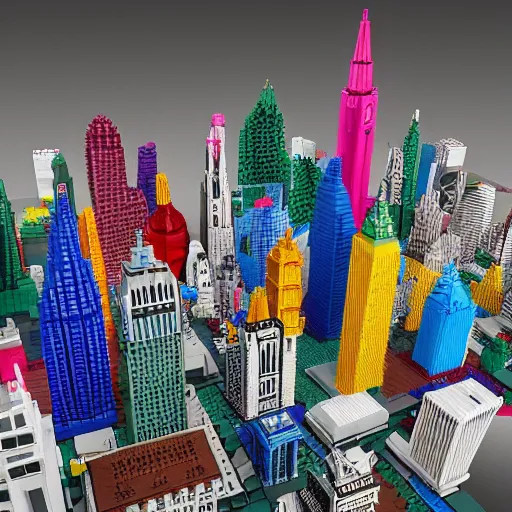 Image similar to life sized city made of lego, trending on artstation