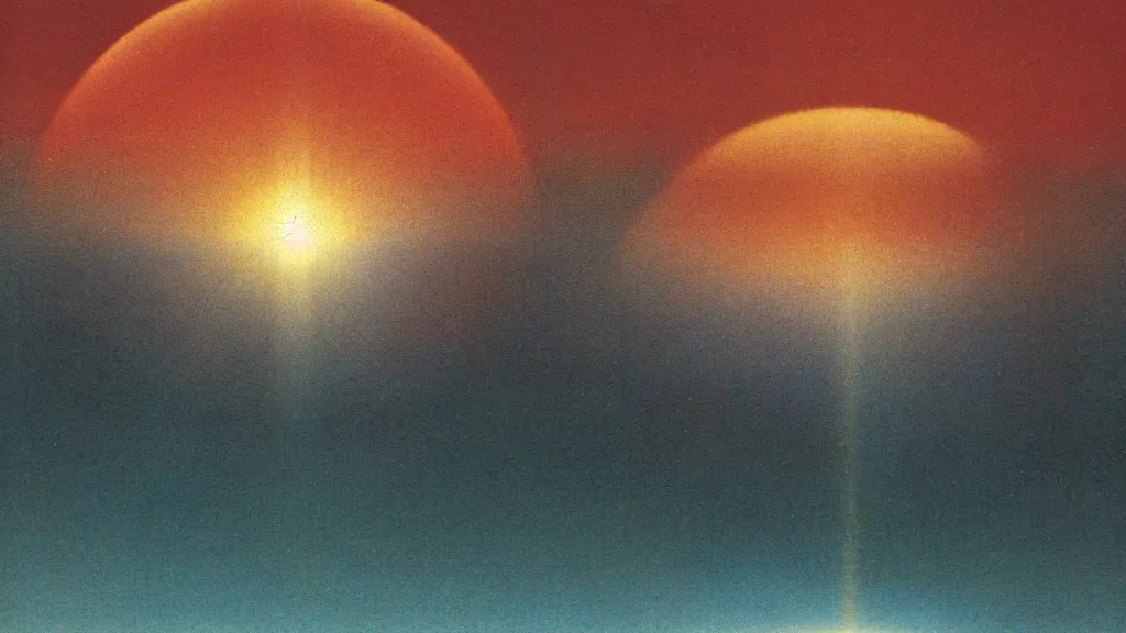 Image similar to The Saturn crashes into the earth, fault, a shock wave, pieces of land, frightening appearance, catastrophic, Breathtaking , the sun's rays through the dust, art by John Harris,