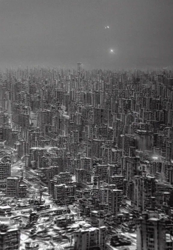 Image similar to Pulgasari the North Korean starfish monster destroying Pyongyang city, volumetric lighting, filmstill, produced by Kim Jong-il, Kodachrome, kaiju-eiga, monster movie, communist propaganda, film noir, 35mm film grain, Cooke Varotal 20-100mm T3.1, monochrome, in the style of Ishirō Honda and Akira Kurosawa