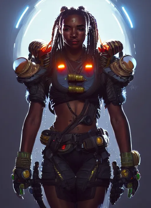 Image similar to portrait of apex legends, the predator, intricate, elegant, glowing lights, highly detailed, digital painting, artstation, glamor pose, concept art, smooth, sharp focus, illustration, art by artgerm and greg rutkowski, artey freytag