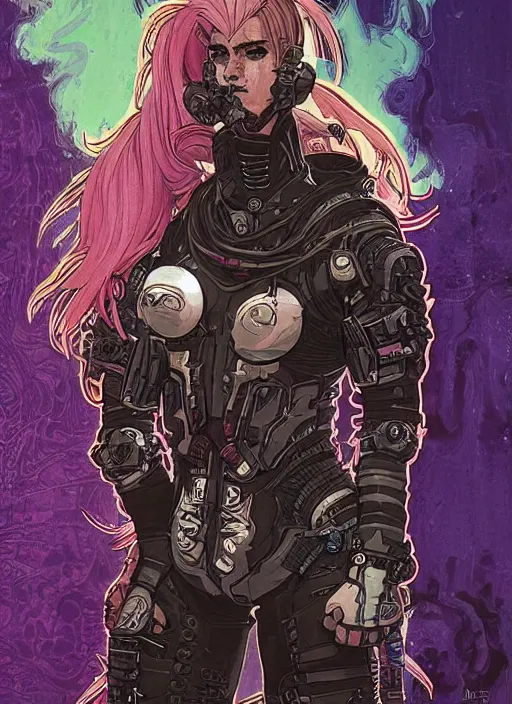 Image similar to cyberpunk pro wrestler. portrait by ashley wood and alphonse mucha and laurie greasley and josan gonzalez and james gurney. splinter cell, apex legends, rb 6 s, hl 2, d & d, cyberpunk 2 0 7 7. realistic face. character clothing. vivid color. dystopian setting.