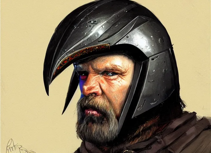 Image similar to portrait of raven themed helmet. concept art contest winner by bob ross and greg rutkowski ( 2 0 0 7 ).