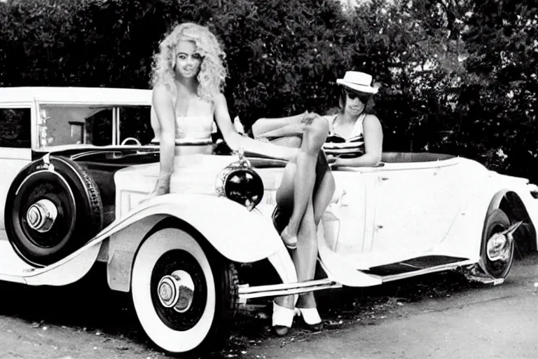 Prompt: shakira as a 1 9 3 0 cadillac