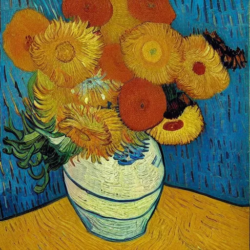 Image similar to an unusually beautiful bouquet in the sunny room of his beloved wife, wrote van gogh