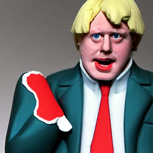 Prompt: Boris johnson as a 1980s style Kenner action figure