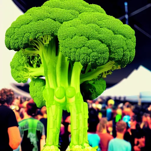 Image similar to a humanoid broccoli at a festival in the year 3 0 0 0