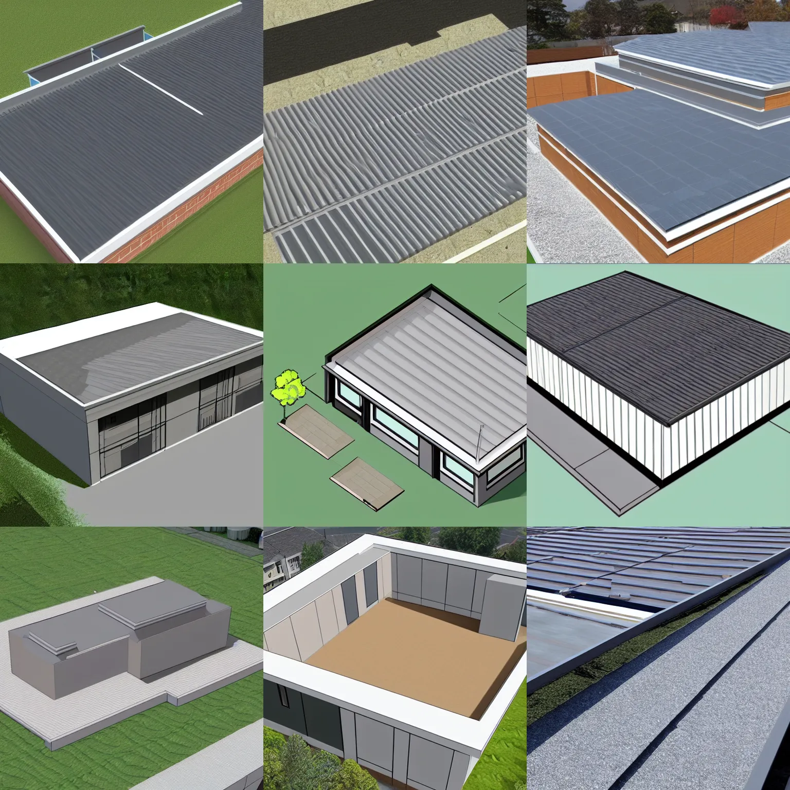 Prompt: isometric building flat roof