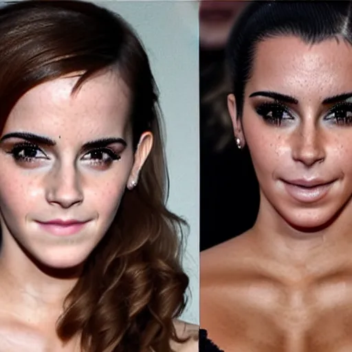 Image similar to Emma Watson and Kim Kardashian combined into a single person