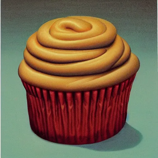 Image similar to cupcake drawn by george tooker