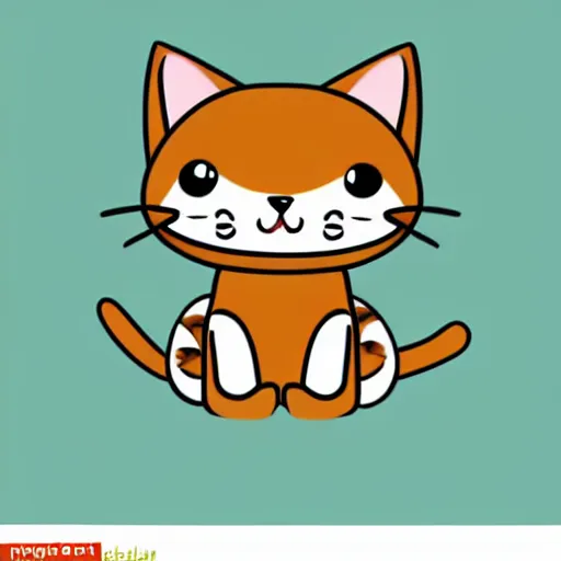 Image similar to cute kitten as an svg sticker, 2 d, flat, vector art