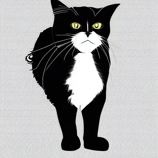 Image similar to ragdoll cat standing on its hind legs, wearing a tuxedo and a baseball hat digital art