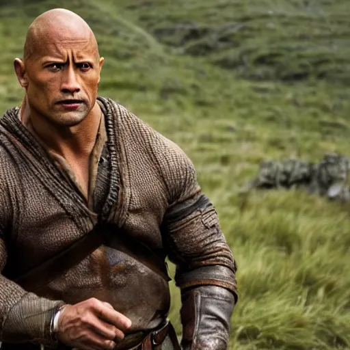 Image similar to Dwayne Johnson as samwise gamgee