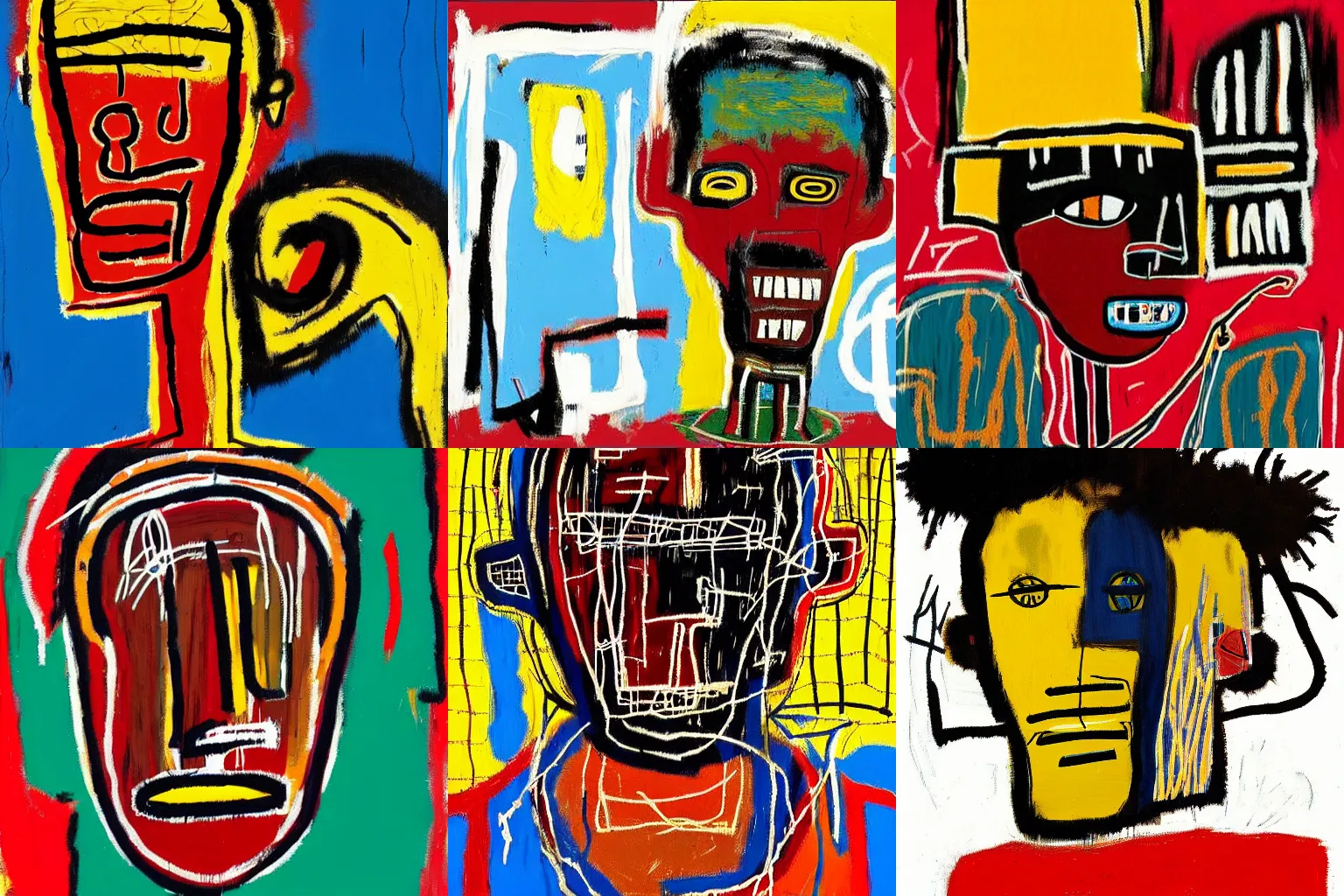 Image similar to painting of an african man by jean-michel basquiat