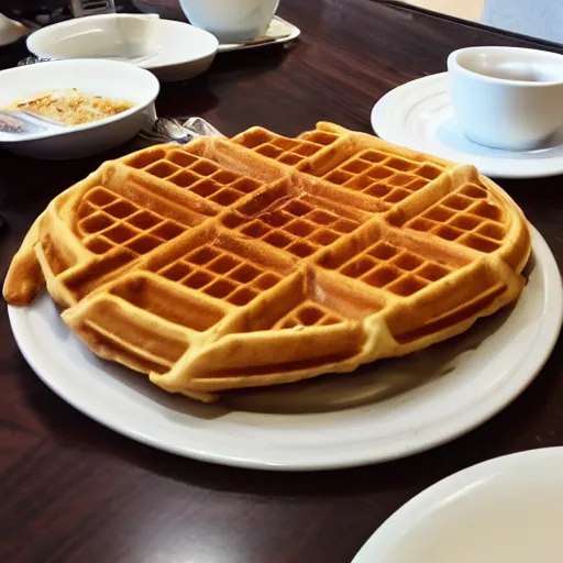 Image similar to first person perspective picture of arms on table, wafflehouse