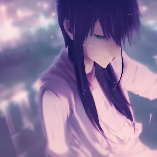 Image similar to Lil Peep, Artwork By Makoto Shinkai, digital artwork, trending in pixiv, 4k, wallpaper, high definition