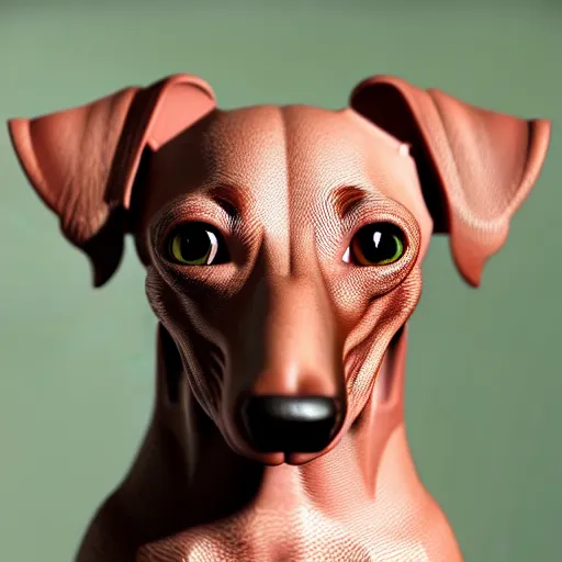 Image similar to Hybrid of a dachshund and a peterbald cat, beautiful, sharp focus, ultra detailed, cgsociety, zbrush, octane render, hyper realistic, 8K