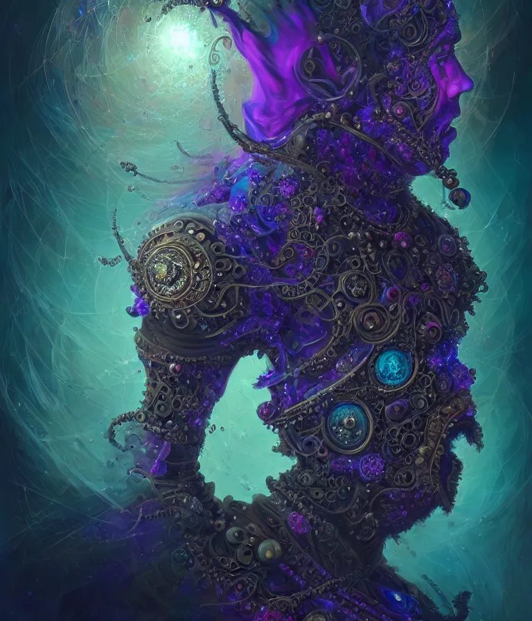 Image similar to front!!! shot of a court jester!!! character, mesmerizing fractal hypercubes, dark holography!!!, future, oil slick nebula, crystalline edges, (((intricate))), elegant, highly detailed, centered, (((artstation, concept art, smooth, sharp focus, artgerm, Tomasz Alen Kopera, Peter Mohrbacher, donato giancola, Joseph Christian Leyendecker, WLOP, Boris Vallejo))), ((raytracing)), mugshot!!!!!, ugly!!!!!!, octane render, nvidia raytracing demo, octane render, nvidia raytracing demo, octane render, nvidia raytracing demo, grainy, muted, 8K, digitalblasphemy, metatron