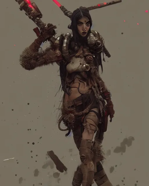 Prompt: hyper realistic photo of postapocalyptic nomad cyborg warrior geisha, full body, cinematic, artstation, cgsociety, greg rutkowski, james gurney, mignola, craig mullins, brom, ghibli, mucha