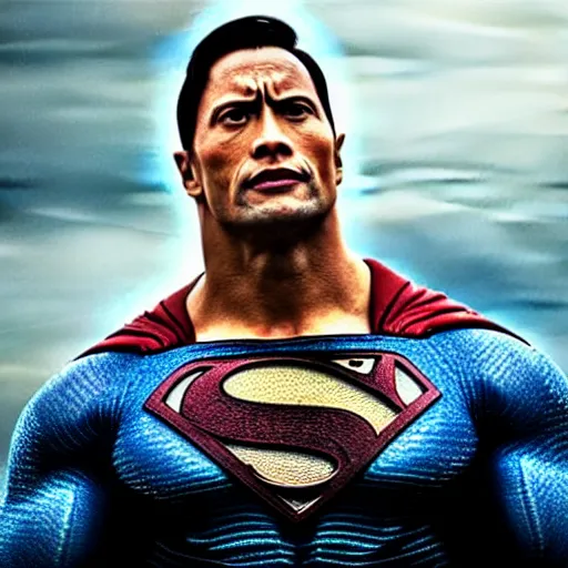Prompt: dwayne johnson as superman