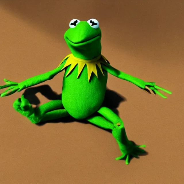 Prompt: kermit the frog in mortal kombat, videogame render, 4 k, artstation