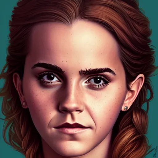 Prompt: a portrait Emma Watson, backlit, strong rim light, highly detailed, digital painting, HDRI, by Casey Weldon, vivid colors, high contrast, intricate