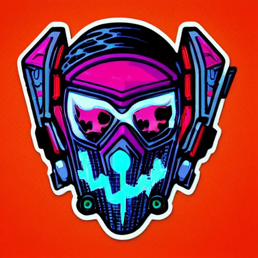 Prompt: in the style of max prentis and deathburger and laurie greasley a vector e-sports sticker logo of a cyberpunk headpiece, highly detailed, colourful, 8k wallpaper