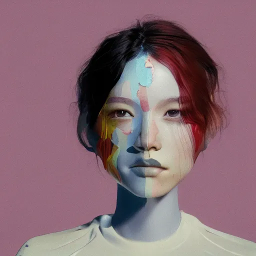 Image similar to abstract 3d female portrait age five by james jean and Jason Chan, rendering, redshift, octane