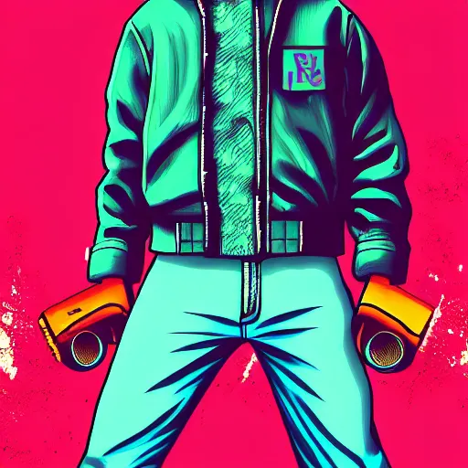 Prompt: hotline miami art of jacket, 4 k, high resolution, still, landscape, hd, dslr, hyper realistic