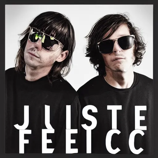 Image similar to justice french electro duo next album cover