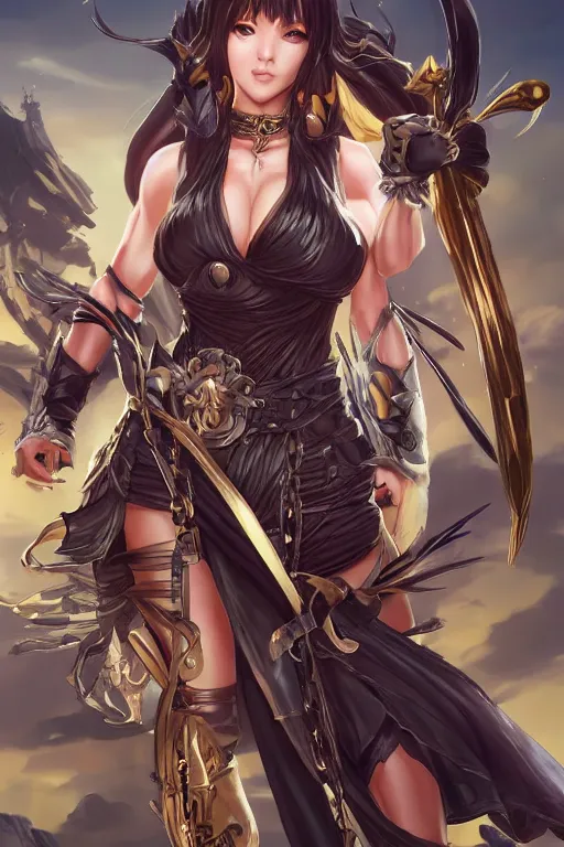 Prompt: Xena in a blade and soul spinoff artbook rendered by the artist Max Berthelot, Hyung tae Kim, Jiyun Chae, Lê Long, Joe Madureira, trending on Artstation by Hyung tae Kim, artbook, Stanley Artgerm Lau, WLOP, Rossdraws , James Gurney