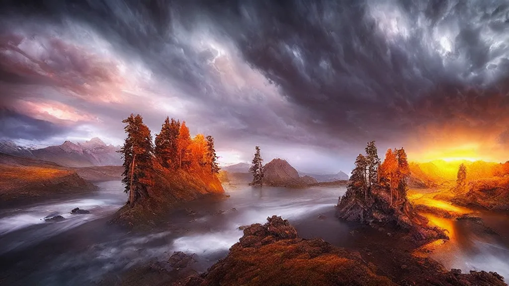 Prompt: amazing landscape photo by marc adamus, beautiful dramatic lighting